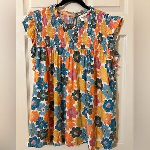 Hayden Colorful Floral Ruffle Blouse